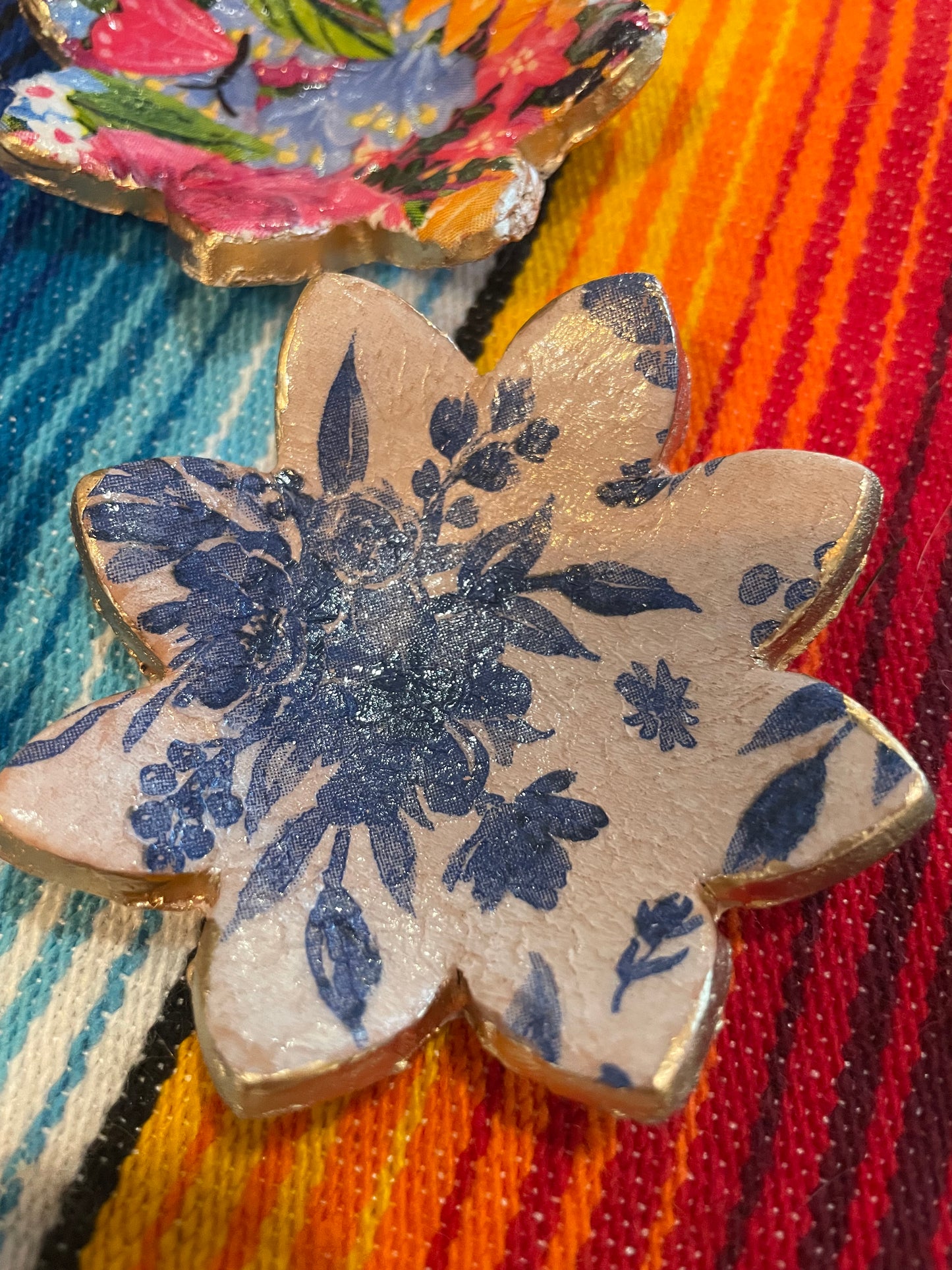 floral clay ring dish jewely tray