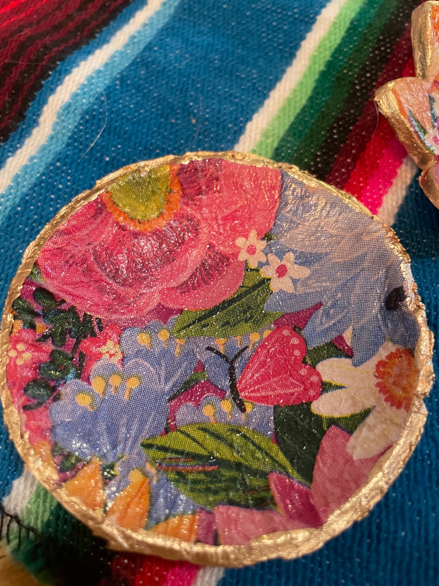 floral clay ring dish jewely tray